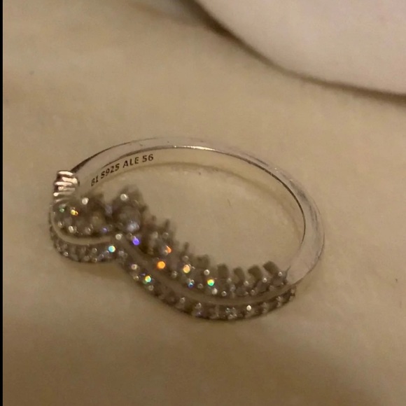 Pandora Sparkling Wishbone Ring Size 7.5 (56) - Picture 8 of 14